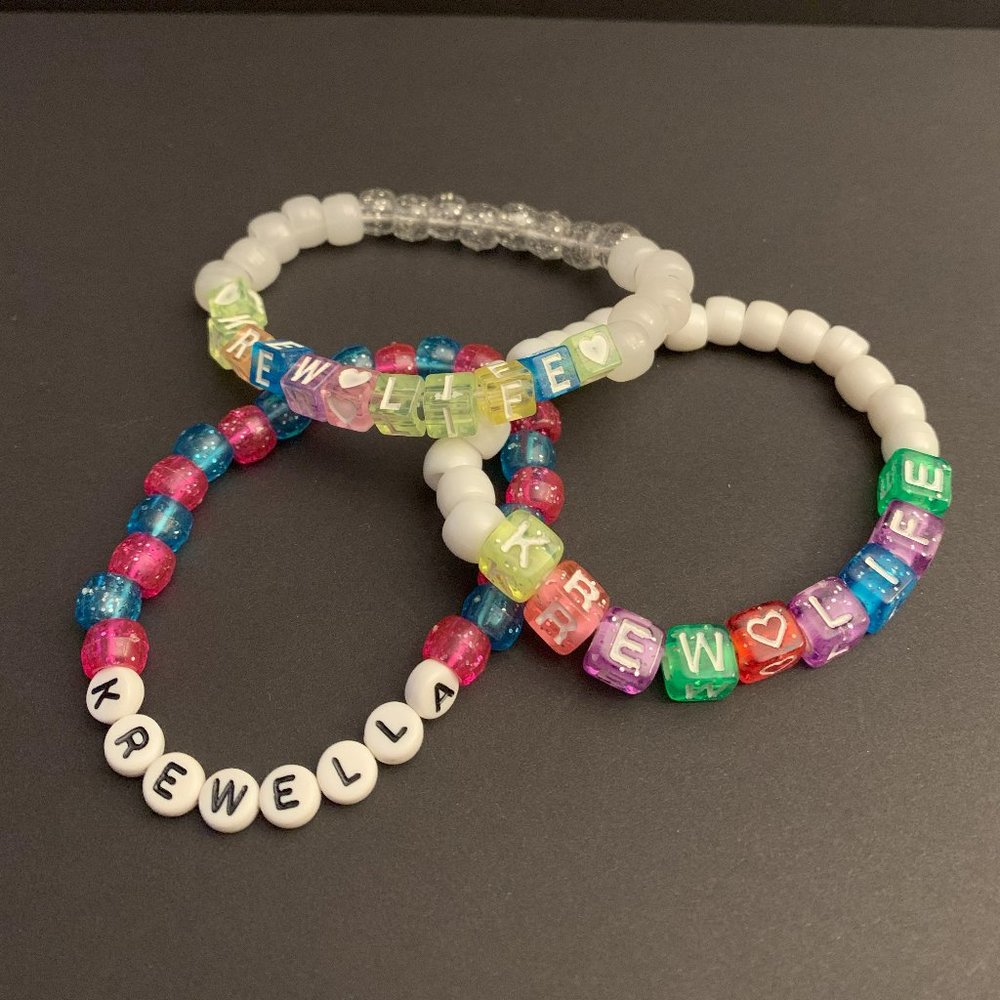 Krewella and Krewlife Kandi Beaded Bracelet Set of 3 Rave & Festival Accessories